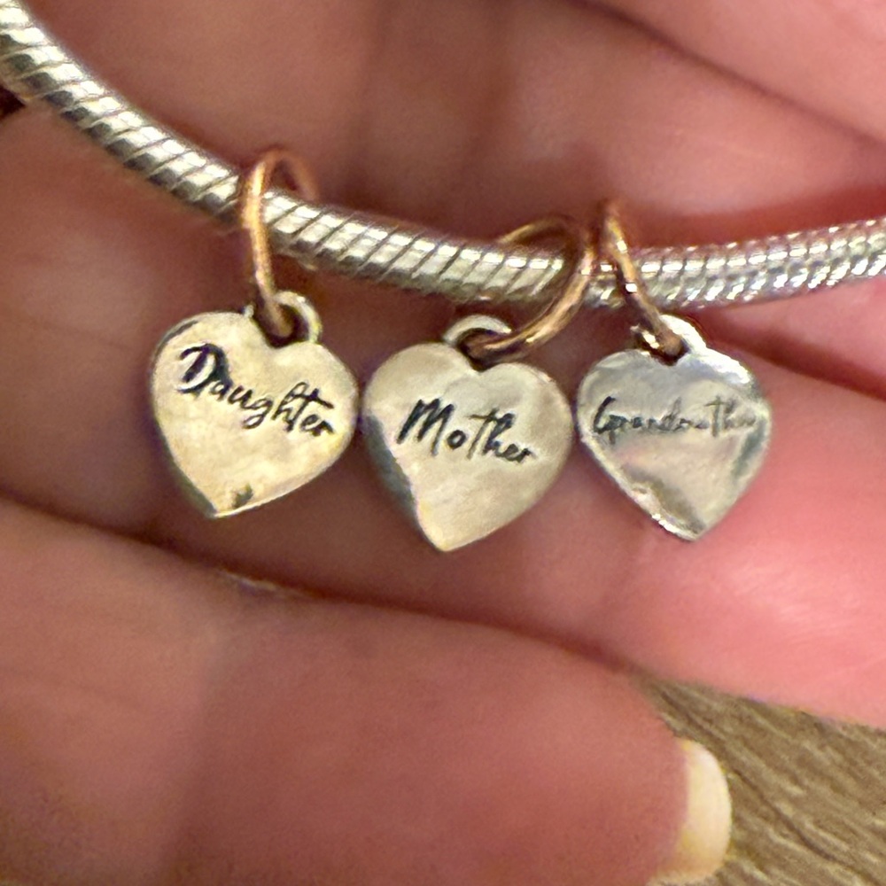 Heart Charm Bracelet With Family Engravings